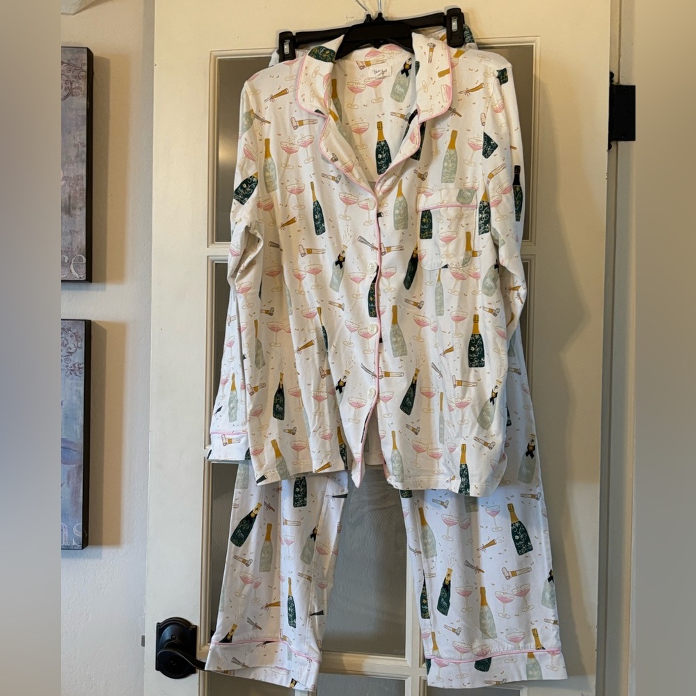 BedHead Pajamas with Pink and Gold Champagne Print
